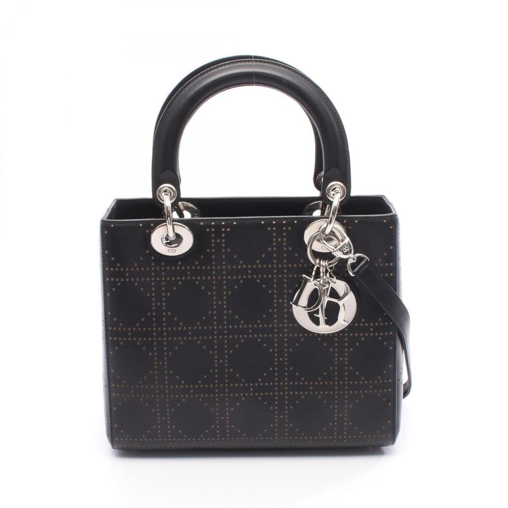 Christian Dior Lady Handbag leather black